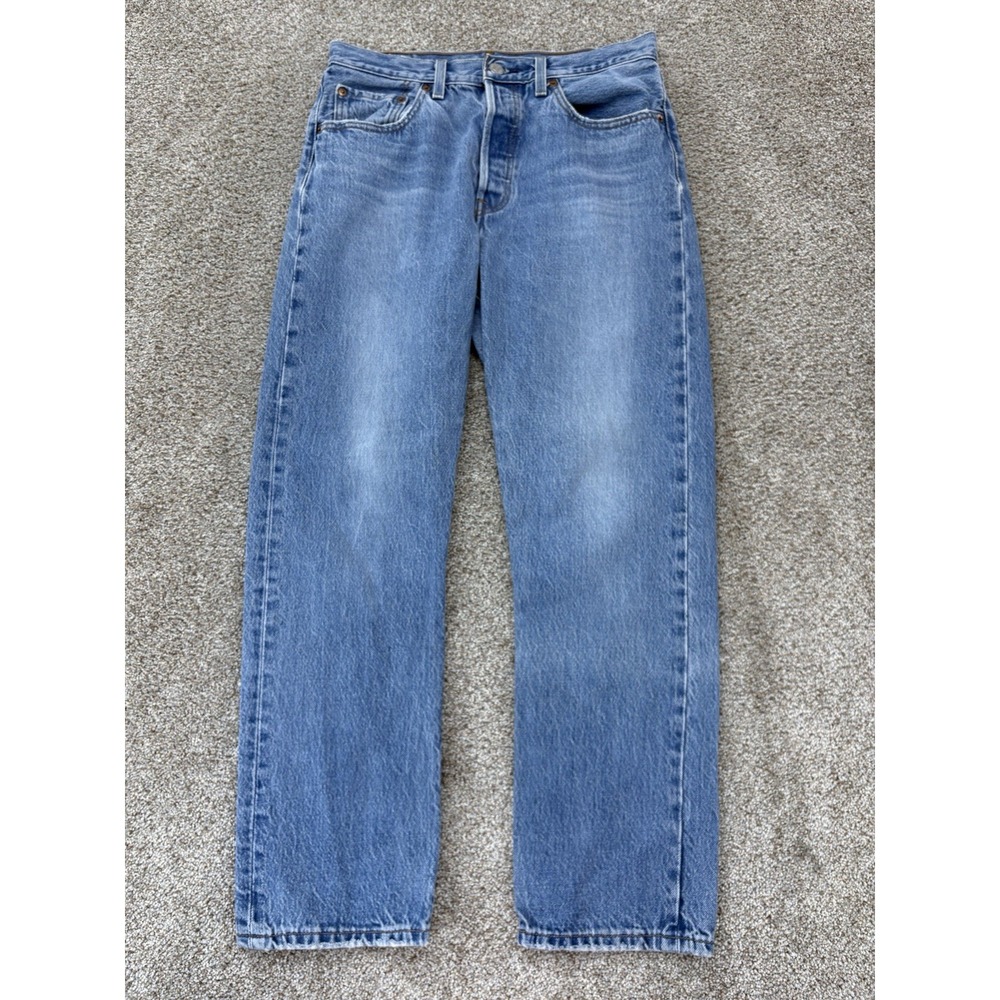Levi's Premium 501 Jeans Womens 28 Ankle Blue Medium Wash Soft Cotton Denim EUC